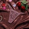 Low Waist Lace Flower Briefs Mesh T-Back Panties Comfortable Lace Thong Women  Daily Wear