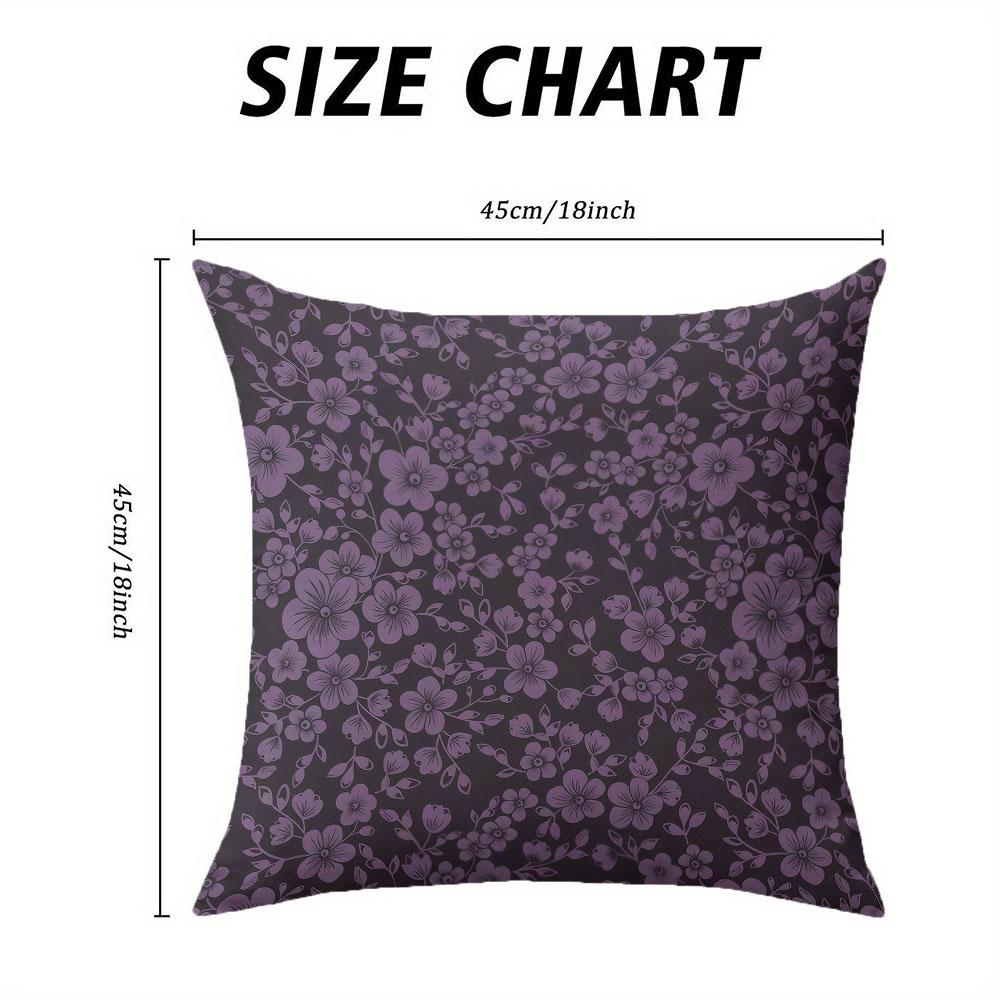 Purple Floral Pattern square Jacquard Pillow Cover for Sofa Office Waist Cushion Cover Home Decorative Pillowcase