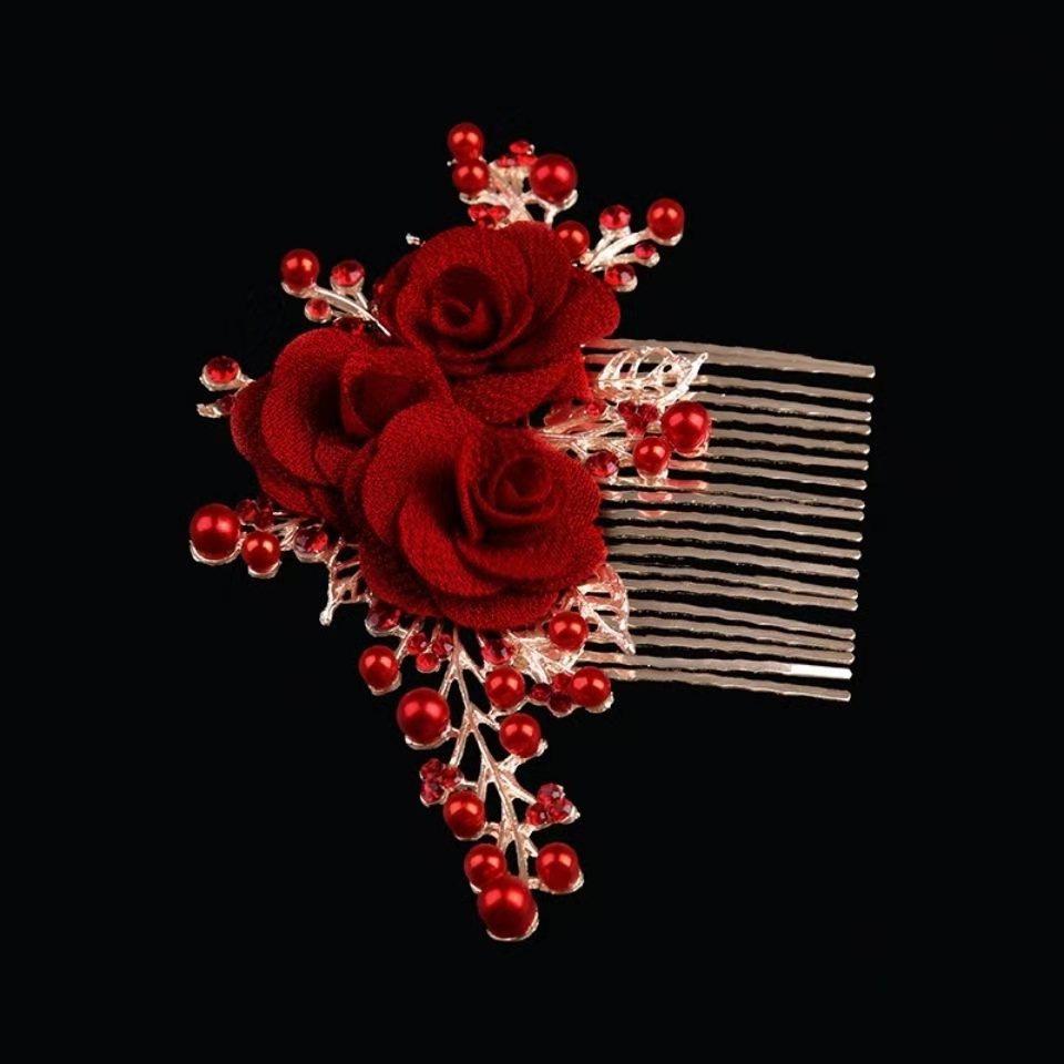 Xi Popo Brautlicher Hochsteckkamm mit Blumendesign für Hochzeiten und Bankette