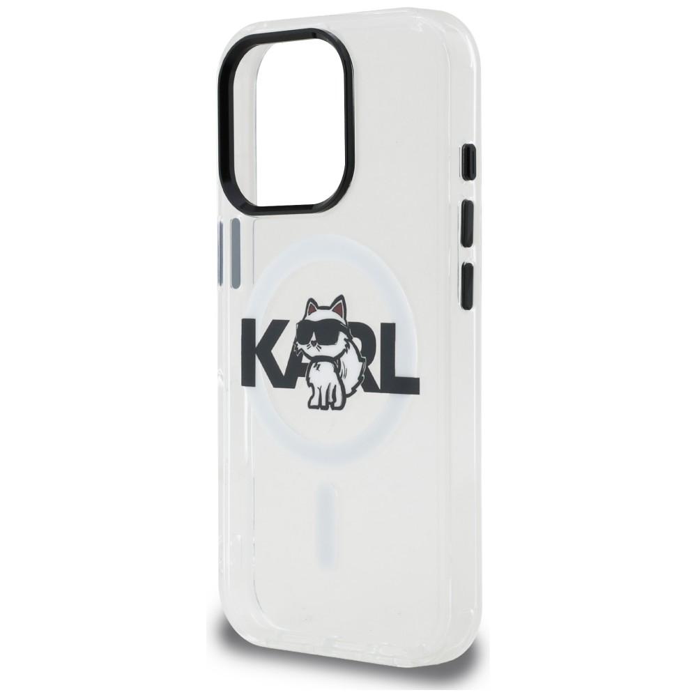Karl Lagerfeld IML Choupette Sketch Logo MagSafe Case for iPhone 16 Pro Clear