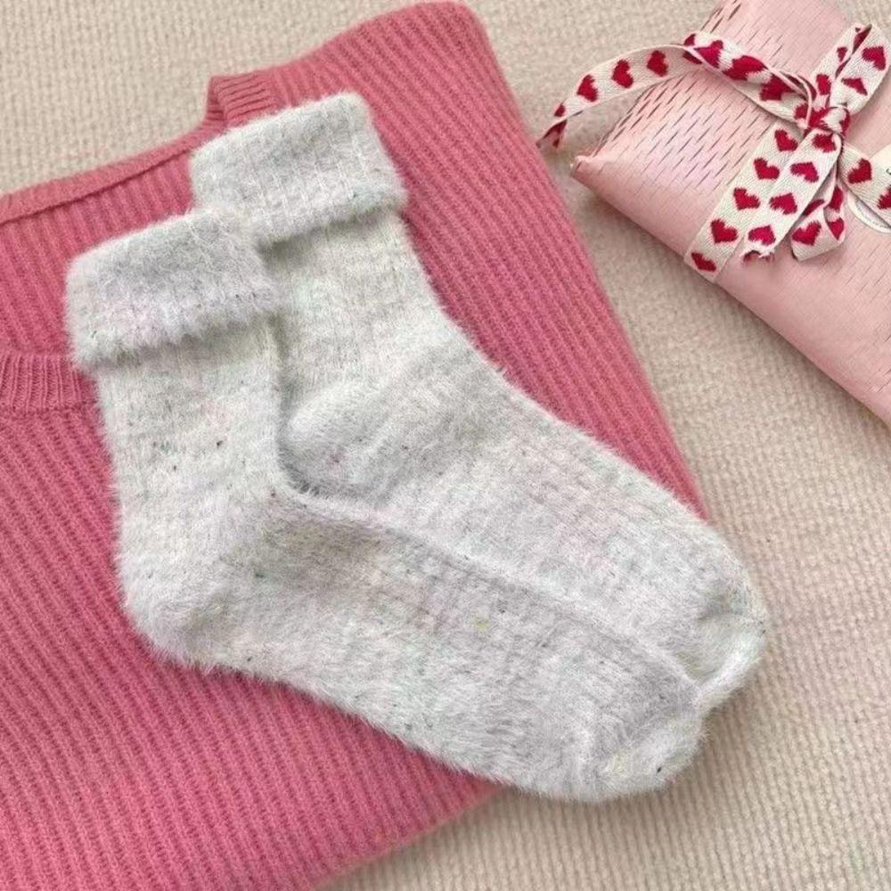 Winter Floor Plush Sock Sweet Thicken Socks Comfortable Mink Velvet Socks  for Women