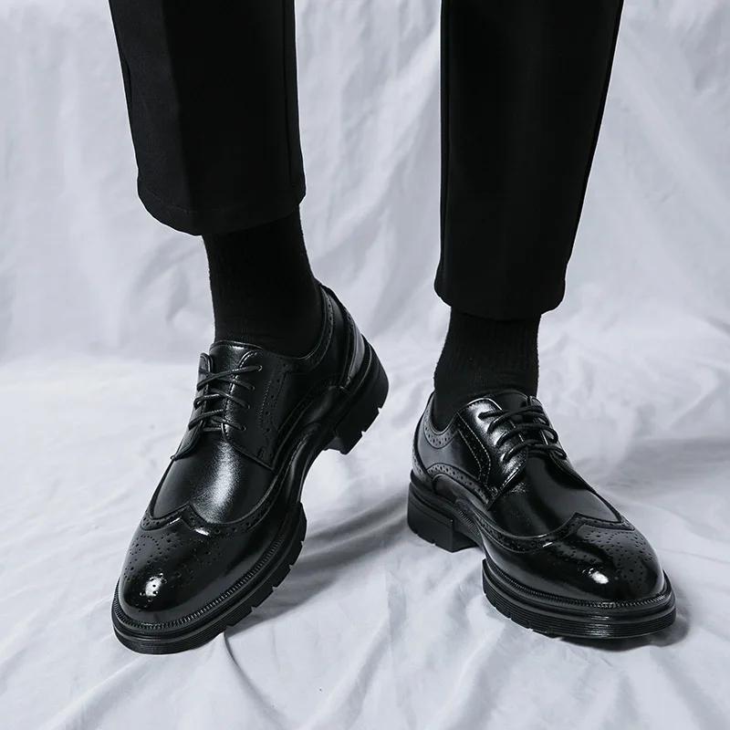 Fashion Mens Dress Shoes Men's Formal Original Leather Italian Skin Shoes for Men Elegant Casual Business Luxury Social Male Shoe
