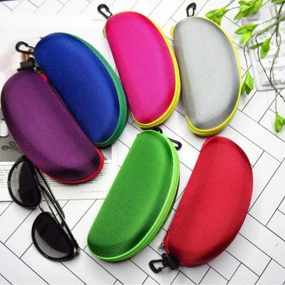 Portable EVA Glasses Case Carabiner Hook Hard Shell Eyeglasses Protector Box Zipper Colorful Sunglasses Hard Case Travel Use