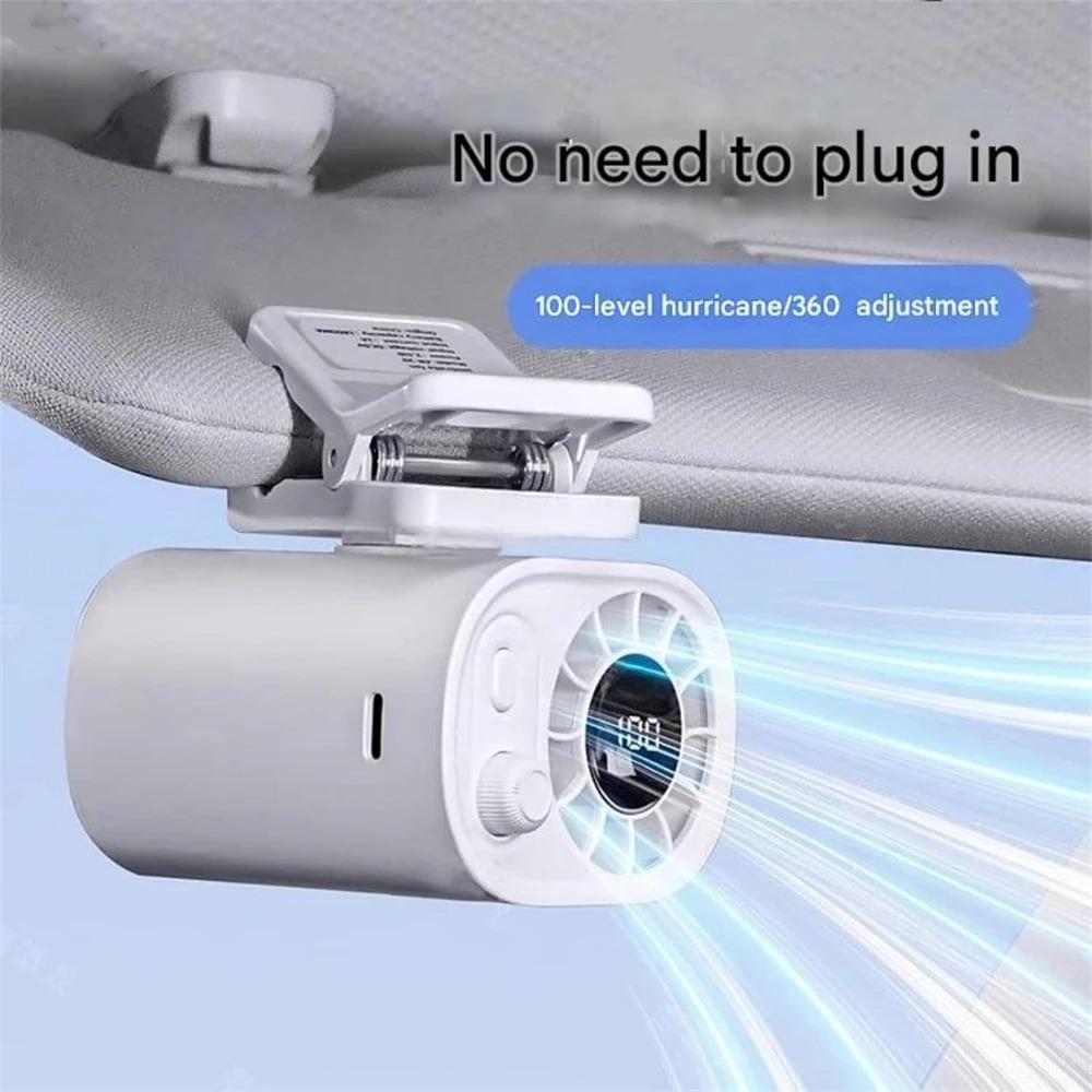 1pc Hipacool Portable Clip Fan 360° Rotatable 100 Speed Wind 12V USB Rechargeable Electric Fan Low Noise Mini Fan Clamp Anywhere