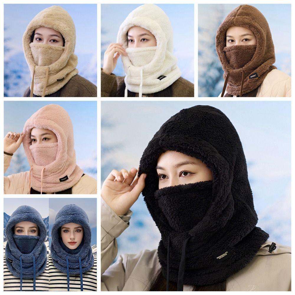 Hood Winter Balaclava Solid Color Ski Mask Hat Simple Cycling Windproof Cap  Sports