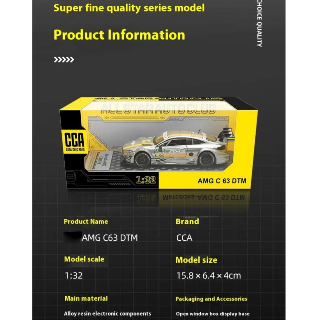 1/32 Scale BENZ AMG C63 DTM Alloy Car Model with Pull-Back Action, Racing Toy for Kids, Stunning Details, Perfect Gift