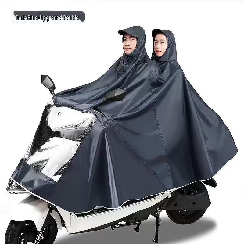 Poncho Impermeable Jacquard Oversized Premium para Patinetes Eléctricos y Motocicletas - Grueso, Cobertura de Cuerpo Completo, Anti-Lluvia Fuerte (Persona individual/doble)