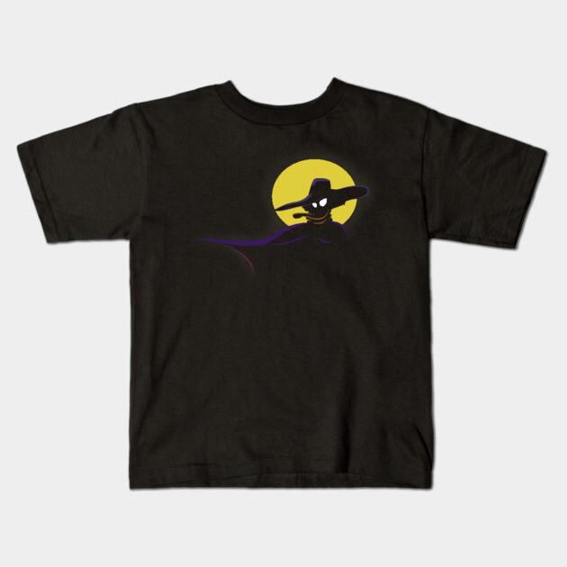 Boys Girls Soft Cotton Graphic Tees Darkwing Moon Outline T-shirt Breathable Daily School Wear Kids T-Shirts