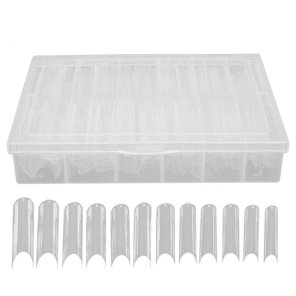 240pcs False Nail Tip Extra Long Clear Fake Artificial Nail Tips for Home DIY SalonTransparent