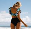 Two-piece boho swimsuit, women's shaping set, black. M two-piece boho swimsuit, women's shaping set, black.