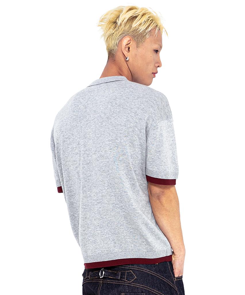 XTONZ Xtk181 Colored Layered Collar Knit (Gray)
