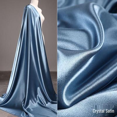 Thick Crystal Silk Dress Costume Faux Acetate Skirt for Wedding & Performance Decoration