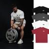 POSILOVNA Fitness Volné Krátký Rukáv Těžká Bavlna Jednoduché Váha Železo Prodyšné Velká Velikost Rameno Kulatý Výstřih Léto