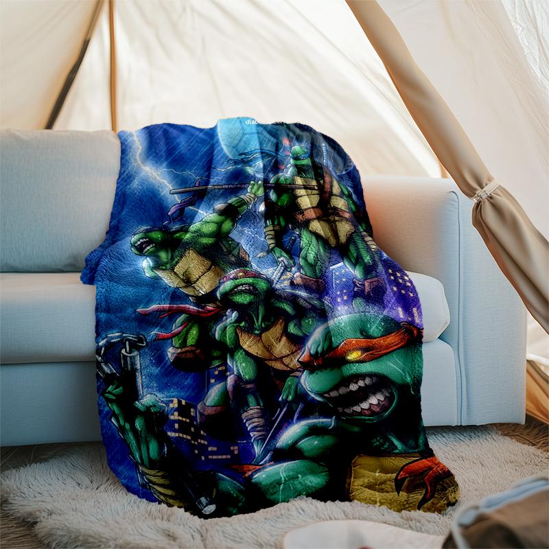 Mutant Turtles Print Flannel Blanket, Soft Warm Lightweight Throw Blanket for living Room,Sofa Bed Camping office