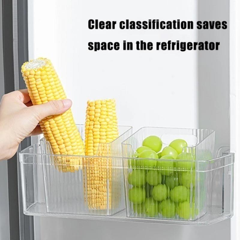 Transparent Pet Plastic Fridge Organizer, Multipurpose Refrigerator Side Door Storage Bin