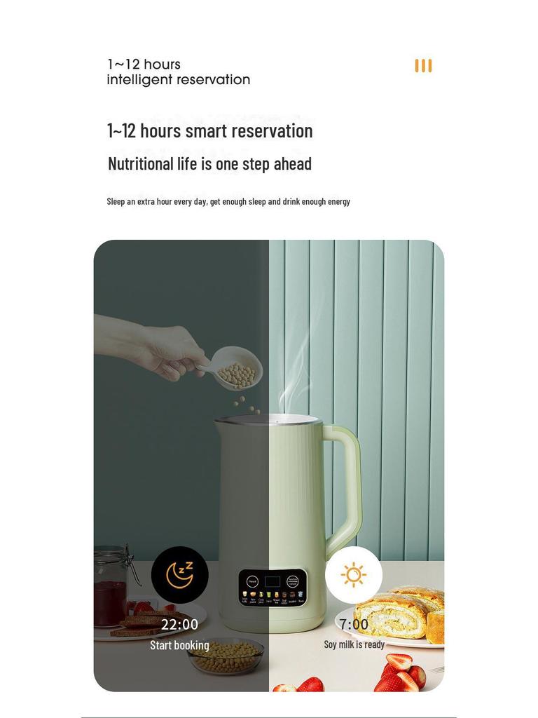 800ml Mini Soy Milk Machine: Fully Automatic, Small Household Appliance for 1-2 People, Food Mixing, and Wall-Breaking Technology