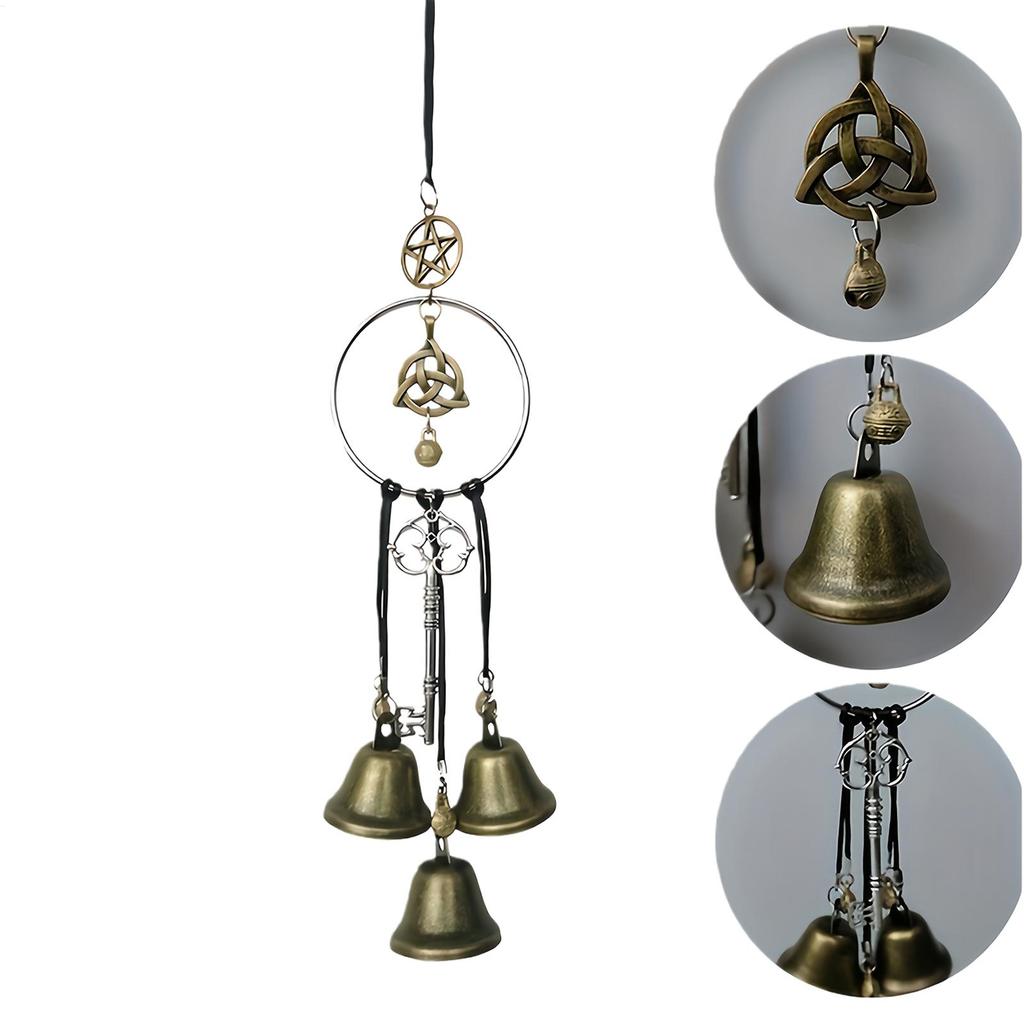 Witch Bells for Door, Vintage Wind Chimes Ornament Witches Bells for Window, Balcony, Garden for Halloween Christmas Fall