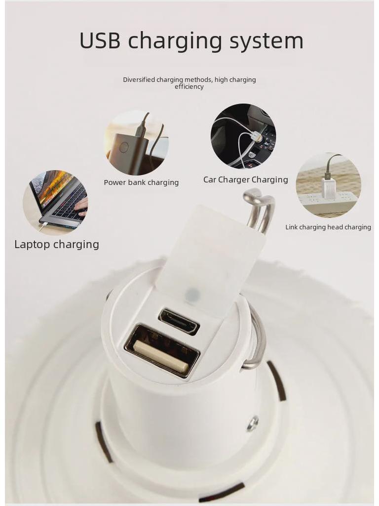 Rechargeable LED Emergency Light with Digital Display for Outdoor Night Stalls