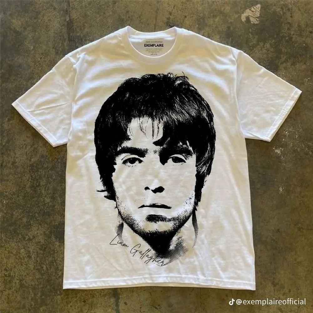 

Retro Liam Gallagher Portrait Unisex Short Sleeve TShirt S5XL Unisex T-Shirt XXXXL