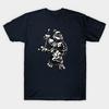 Men Black Print T-shirt Raphael 1984 No-Cut Transfer Paper Print Cotton Tshirt