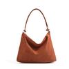 New Burgundy bag Retro shoulder bag suede leather commuter bag Women's Tote bag