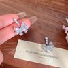 High-end niche zircon bow pearl earrings women's light luxury high-end temperament earrings unique beautiful ear jewelry