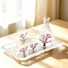 Japanese Plum Blossom Sake Set: Glass Warmer Pot & Wine Cup for Shochu and Baijiu