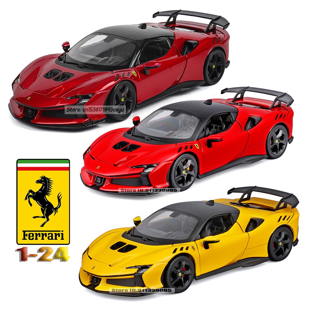 Burago 1:24 Ferrari SF90 XX STRADALE Offiziell lizenziertes Luxusfahrzeug aus Legierung Diecast Cars Modell Spielzeugsammlung Geschenk