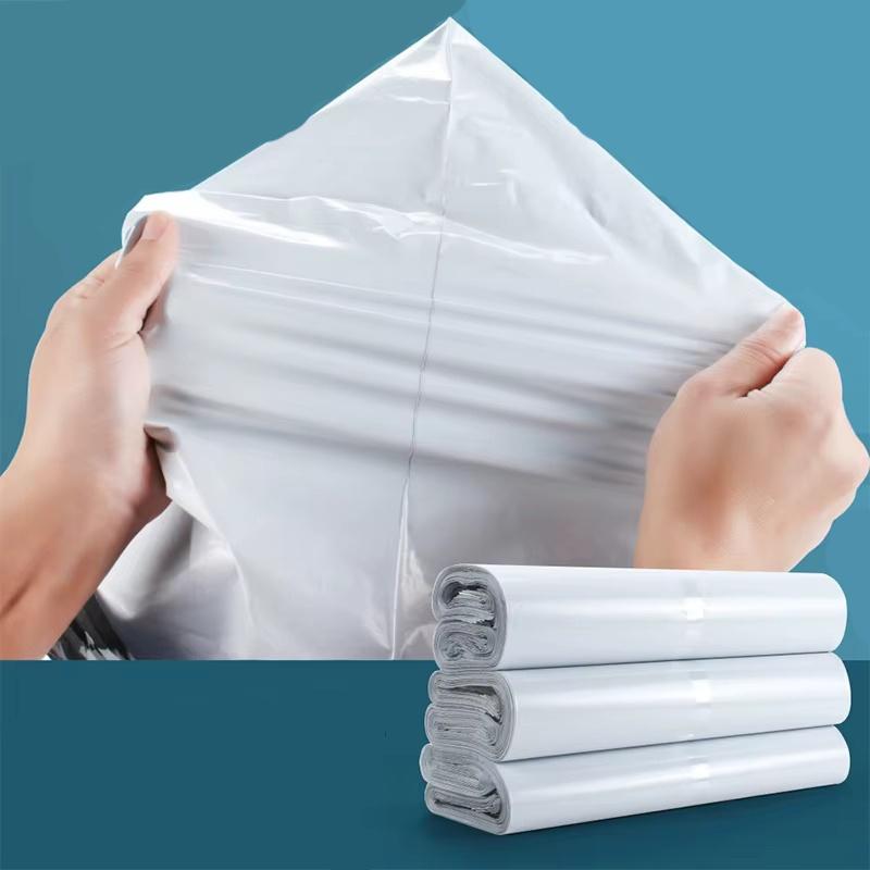 100Pcs Shipping Envelope Bags Plastic Express Envelope Storage Bags Grey White Color Mailing Bags Self Adhesive Seal Courier Bag