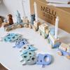 Wooden Digital Candle Commemorative Day Train Toy Set For Holiday Celebration