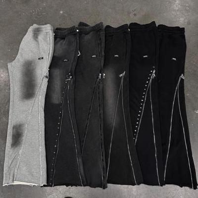 Európsky a americký ranný jarný pletený dizajn na zips, pouličný štýl, nika móda, vintage unisex nohavice