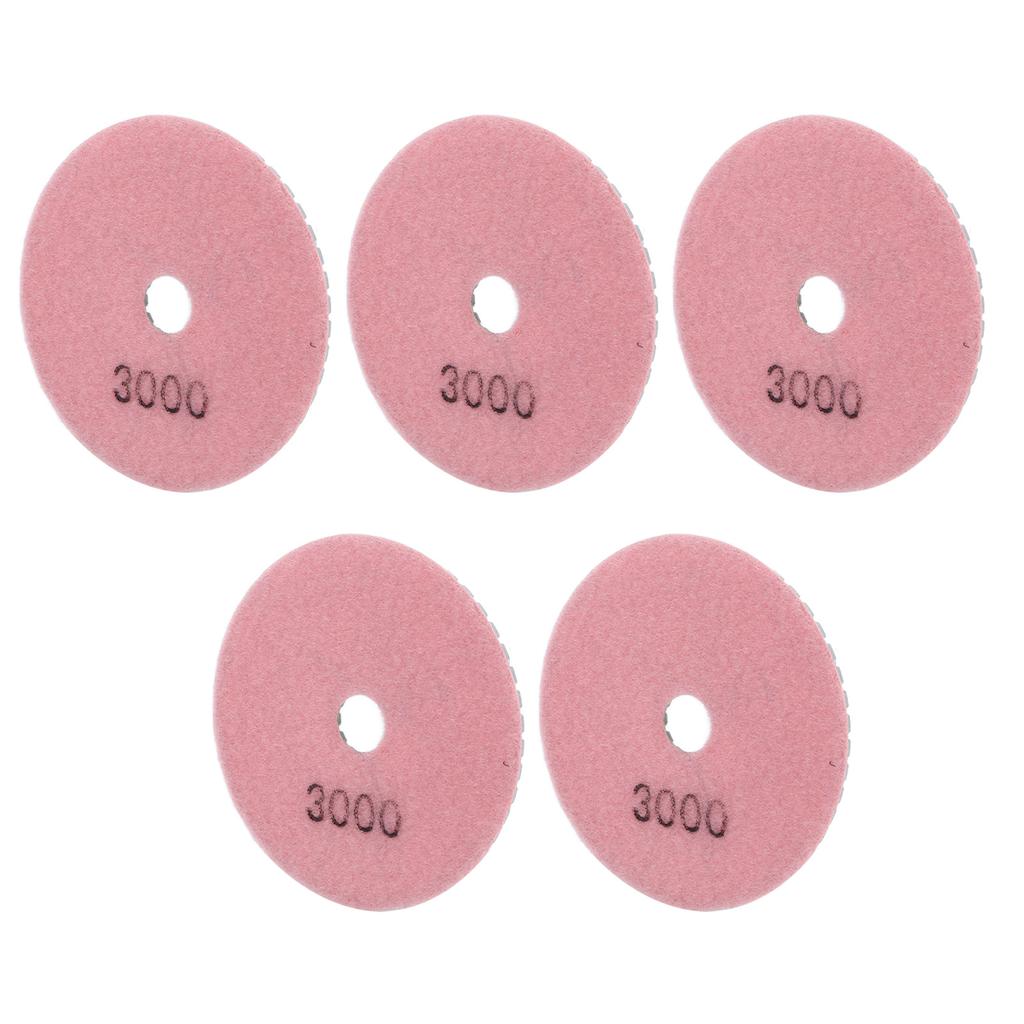 5Pcs 4in Diamond Wet Polishing Pads Soft Grinding Disc Kit for Marble Granite Ceramics3000 Grits