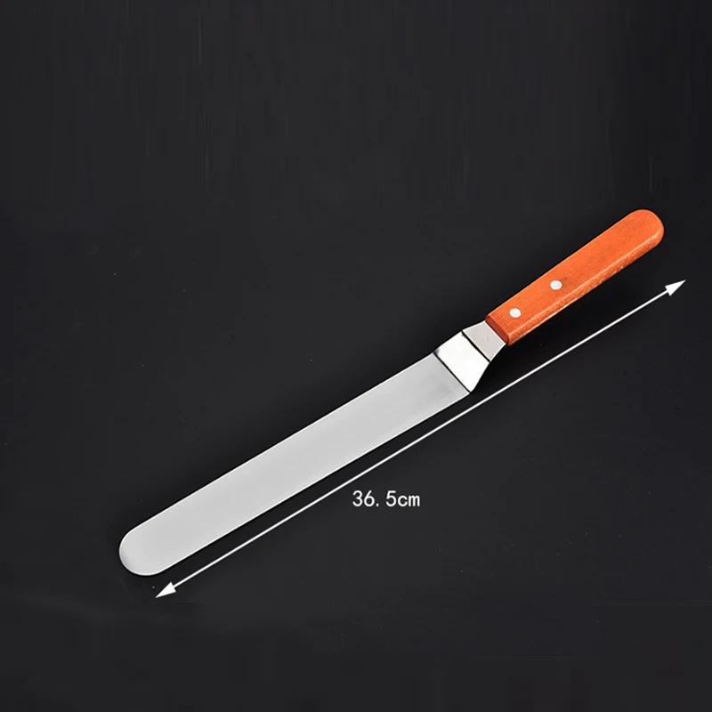 6/8/10 Inch Cake Spatula Stainless Steel Butter Cream Icing Frosting Knife Smoother Wooden Kitchen Pastry Cake Decoration Tools