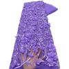 1 Meter 3D Spitze Blumenstickerei Applikation Stoff Hohe Qualität Afrikanischer Braut Tüllspitzenstoff Für DIY Nähen Hochzeitskleid