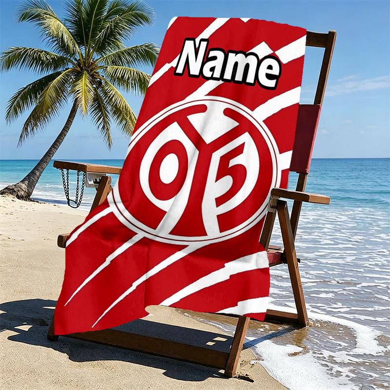 Custom Name Personalized 05 1FSV Mainz 05 Print Beach Towel, for Trip Camping Beach Party Home Decor, Birthday Gift for Family & Friends