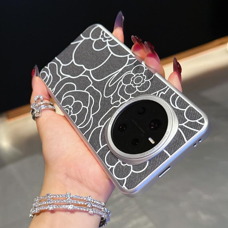 

For Magsafe Magnetic Luxury Solid Color Leather Not Border Chinese Style Phone Case For Honor Magic 7 Pro X60 Pro Bumper Cover Honor X60 чорний