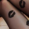 Special Big Lip Flocking Stockings 5D Black Silk Thin Anti-hook Stockings of the Same Style