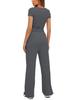 2026 European & American Women's Two-Piece Casual Set: Ruffled Short-Sleeve Top & Wide-Leg Pants