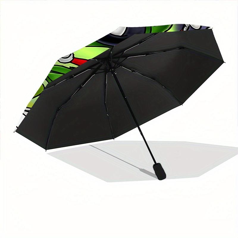 Looney Tunes Marvin the Martian Automatic Open/Close Umbrella   Compact Travel Umbrella, 8 Rib Heavy Duty Construction, Ideal Gift, 107