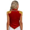 Womens Circus Ringmaster Vest Lapel Sleeveless Tassels Velvet Waistcoat Irregular Hem Button Design Cosplay Costume