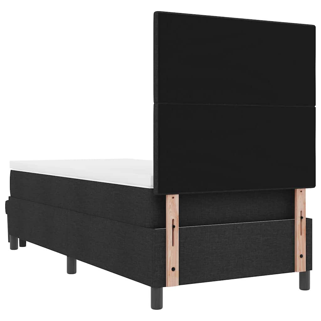 Box Spring Bed with Headboard Black 90 x 200 cm Fabric