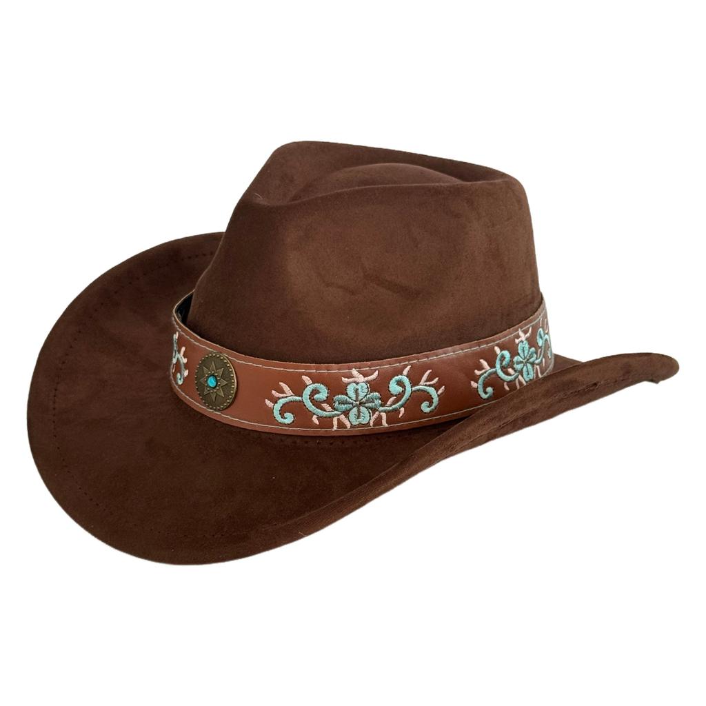 Hot-selling retro bull's head big-brimmed top hat, European and American suede western cowboy hat, men's temperament jazz hat