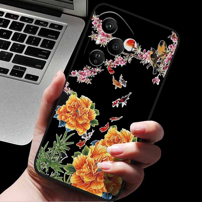 Emboss Case For Honor 400 / 400 Pro / 400 Lite 3D Relief Embossed Retro Silicone Back Cover For Honor 400 Pro 400 5G Soft Emboss