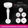 Retractable Dome Camera Bracket: 60-120cm Aluminum Alloy, 3m Ceiling Mount, Adjustable 100-200cm