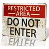 Retro Vintage Metal Sign Forbidden Zone No Entry Bar Music Club Decor