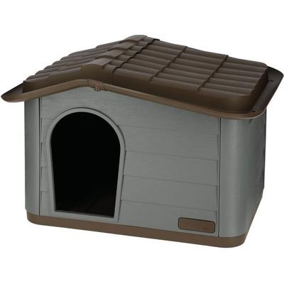 KERBL - Outdoor Cat House - 60 X 51 X 41 Cm - Grey and Brown - Plastic