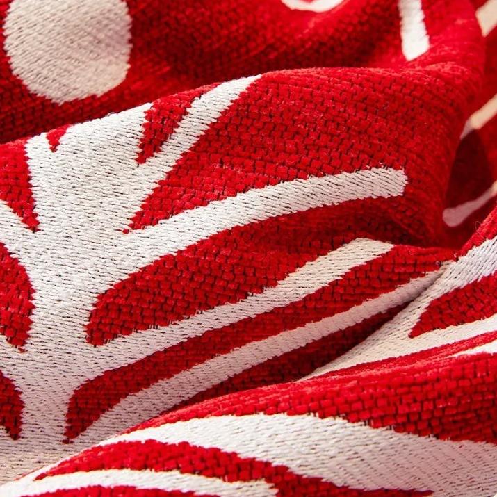 Christmas Style Couch Covers for Sofas Living Room New Year Decoration Chenille Red Throw Blanket Winter Universal Slipcovers