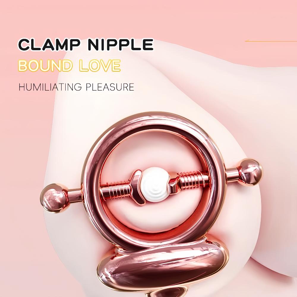 Adjustable Nipple Clamp Vibrator Couples Nipple Teasing Toy Nipple Massager 15 Modes Stimulation Orgasm Adult Toy SM Game