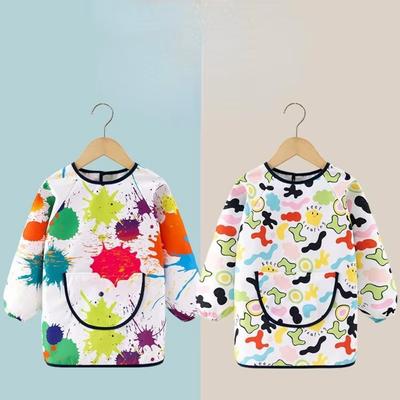 New Polyester Children Painting Apron Waterproof Easy Clean Art Bibs Drawing Dressing Baking Bibs