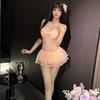 Shi Meisha: Sexy mesh perspective temptation chest pad steel ring gathering slim nightdress sexy underwear women's uniform